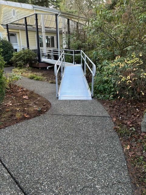 ADA accessible pathway and ramp to home entrance